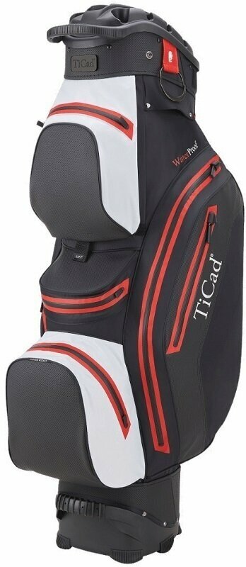 Ticad QO 14 Premium Water Resistant Black/White/Red Cart Bag Ticad