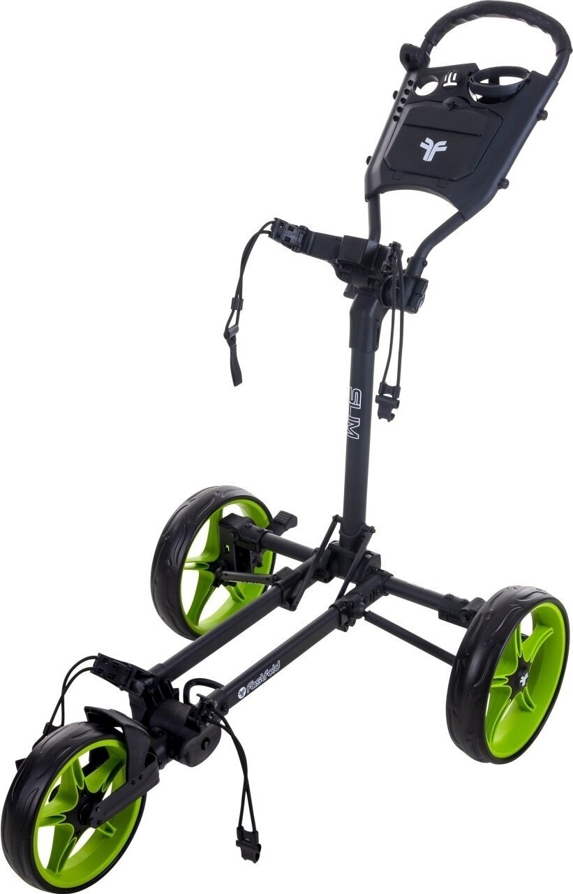 Fastfold Slim Charcoal/Green Manuální golfové vozíky Fastfold