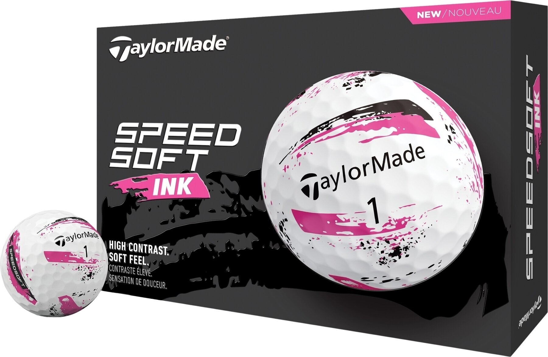 TaylorMade Speed Soft Golf Balls Ink Pink TaylorMade