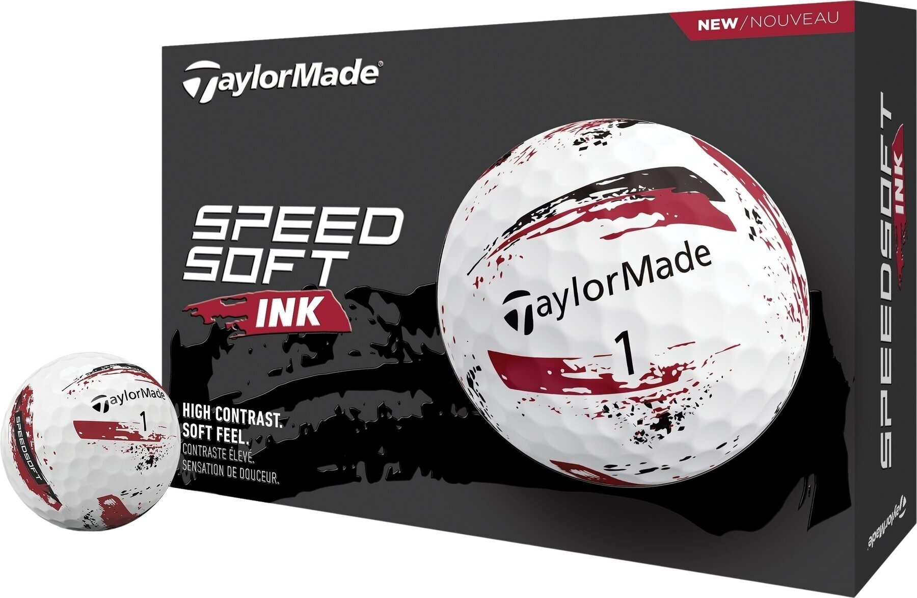 TaylorMade Speed Soft Golf Balls Ink Red TaylorMade