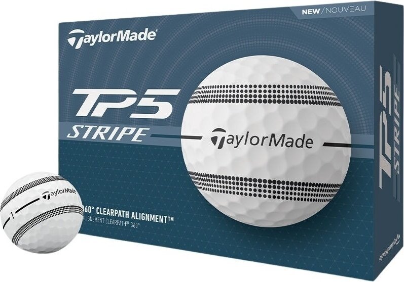 TaylorMade TP5 White Stripe Golfové míčky TaylorMade