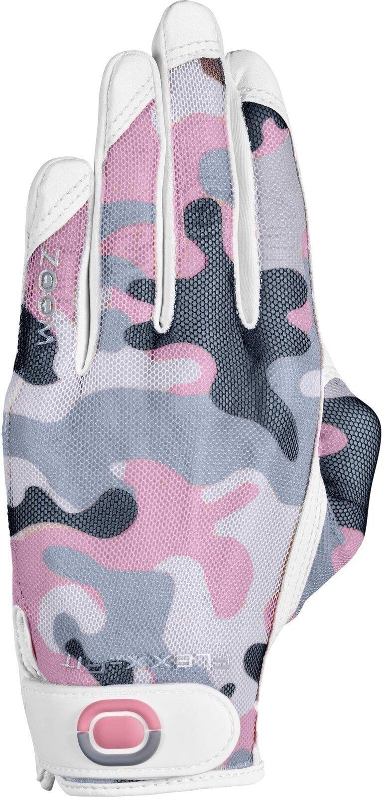 Zoom Gloves Sun Style Golf Camouflage Pink Levá ruka L/XL Dámské rukavice Zoom Gloves