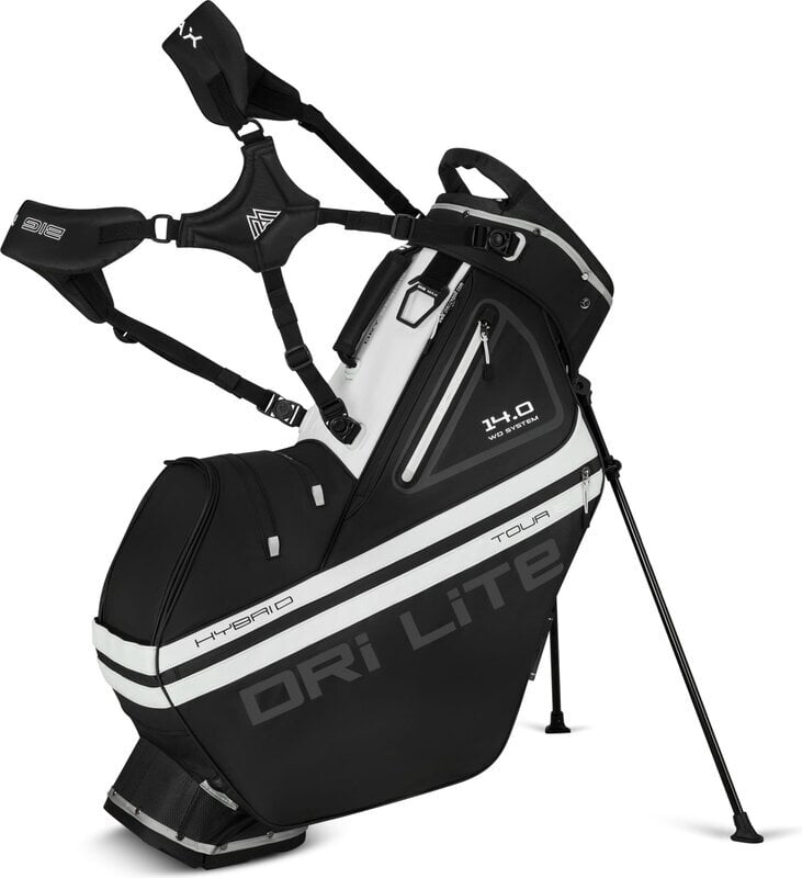 Big Max Dri Lite Hybrid Tour 2 Stand Bag Black/Off White Big Max