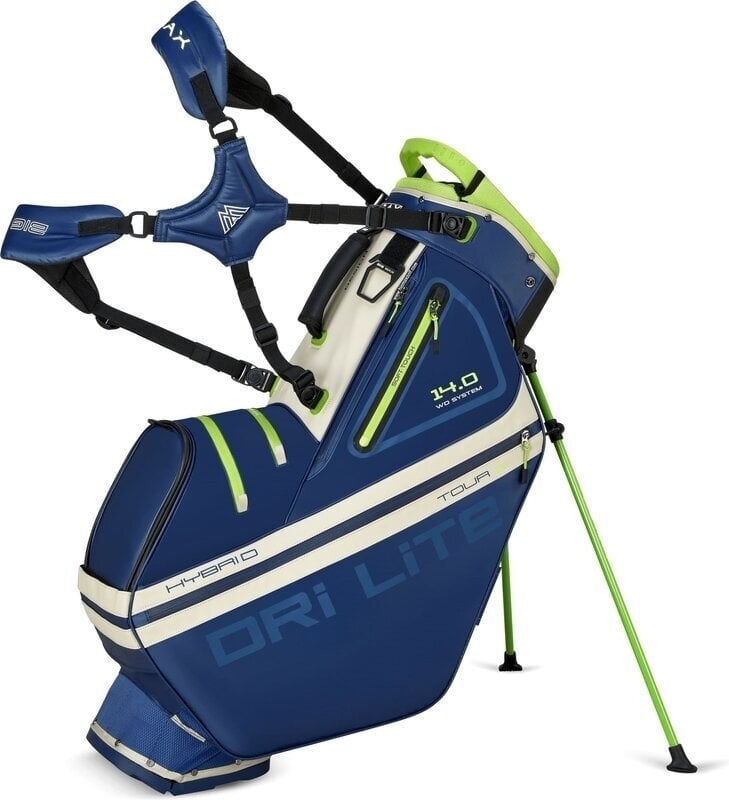 Big Max Dri Lite Hybrid Tour 2 Stand Bag Navy/Lime Big Max