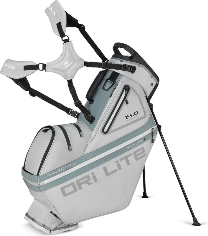 Big Max Dri Lite Hybrid Tour 2 Stand Bag Silver/Grey Big Max