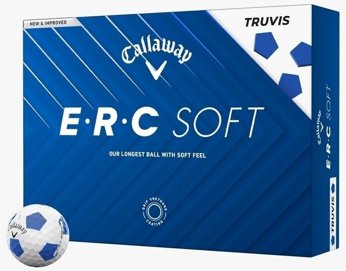 Callaway ERC Soft 2025 White Truvis Blue Golfové míčky Callaway