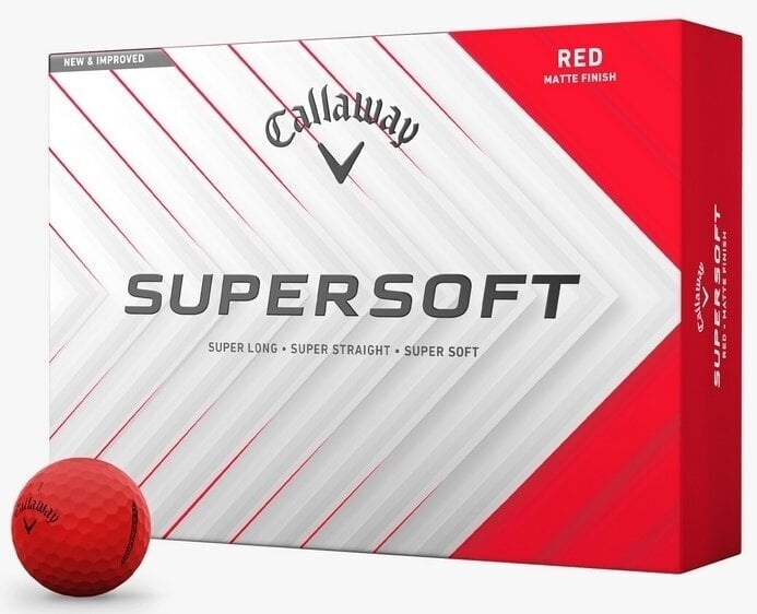 Callaway Supersoft 2025 Matte Red Basic Golfové míčky Callaway