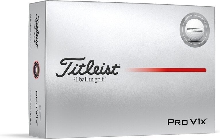 Titleist Pro V1x 2025 White Enhanced Alignment Golfové míčky Titleist